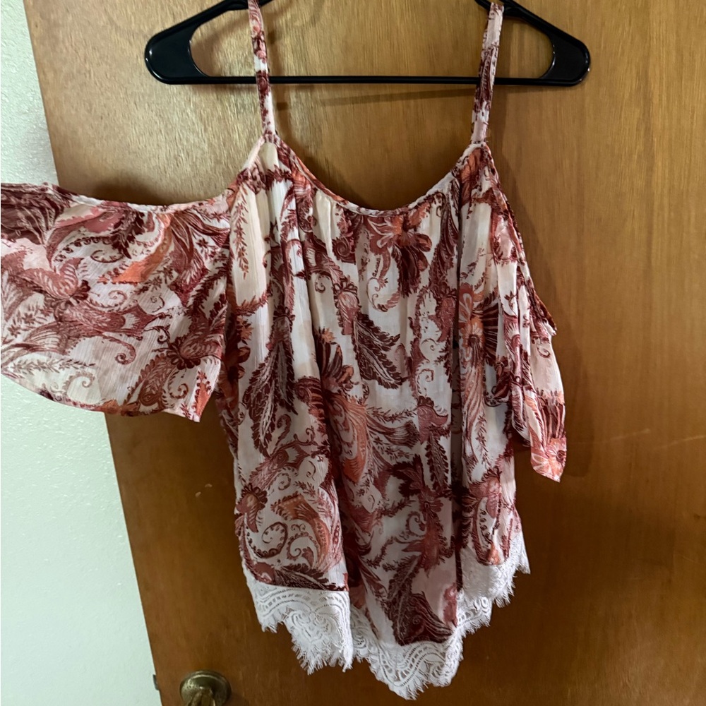 Maurices Floral Cold Shoulder Blouse